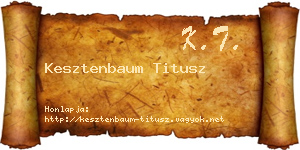 Kesztenbaum Titusz névjegykártya
